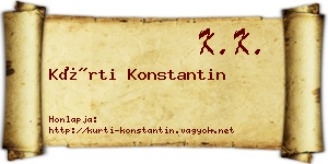 Kürti Konstantin névjegykártya